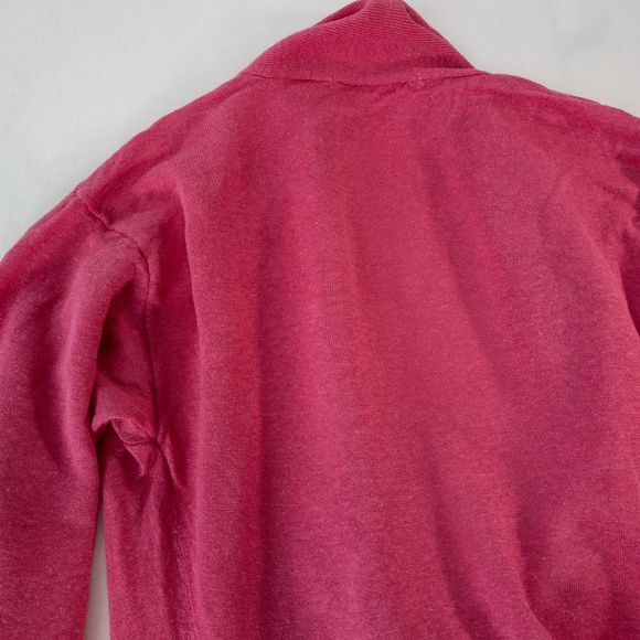 Boden Sweater Womens 2 Pink Linen Wrap Style 3/4 Length Sleeves - Picture 13 of 15
